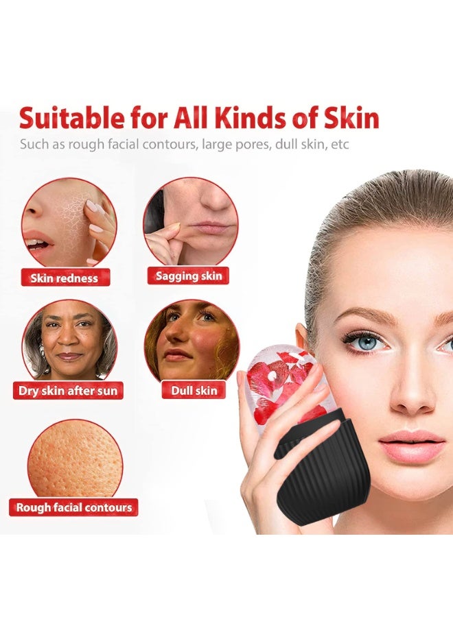 MUMO ice face roller, ice mold for face and Eyes, Reusable Massage Silicone Beauty Tool, Naturally Conditioning And Skin Care, De-Puff Eye Bags, Reduce Migraine Pain (Black) - Image 5
