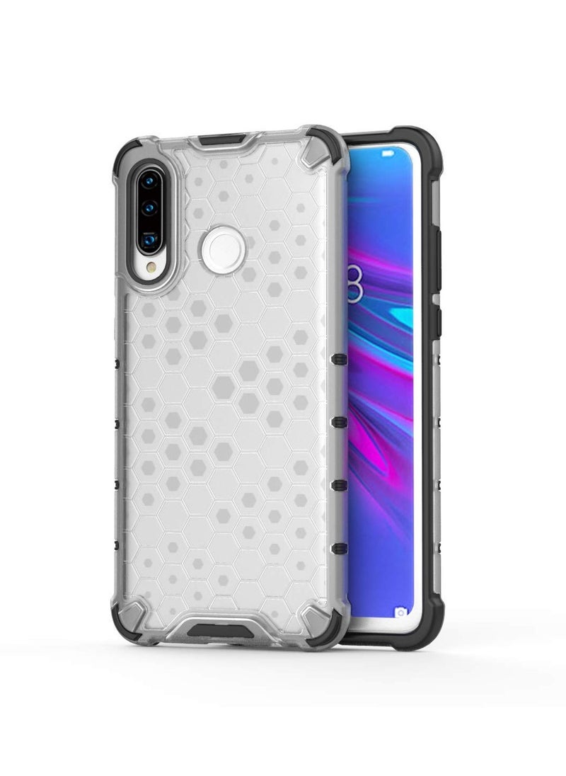 Generic - Case Cover Honeycomb Case Shockproof Camera Protection Cover Compatible with  Huawei P30 Lite (White Clear) - Image 1