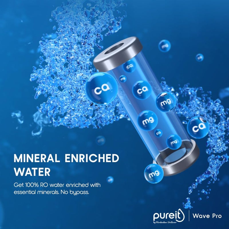 Pureit HUL Pureit Wave Pro Mineral ROUV LED intank 7 stage Purification 7 Litres Capicity Up to 45 Water Savings Suitable for Borewell Tanker Muncipal Water Wall Mountable Black - Image 3