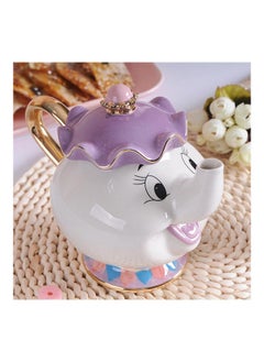 NIBEMINENT 2-Piece Mrs. Potts Chip Tea Pot And Cup Set White/Purple/Gold Pot(500), Cup(55)ml  - Image 5