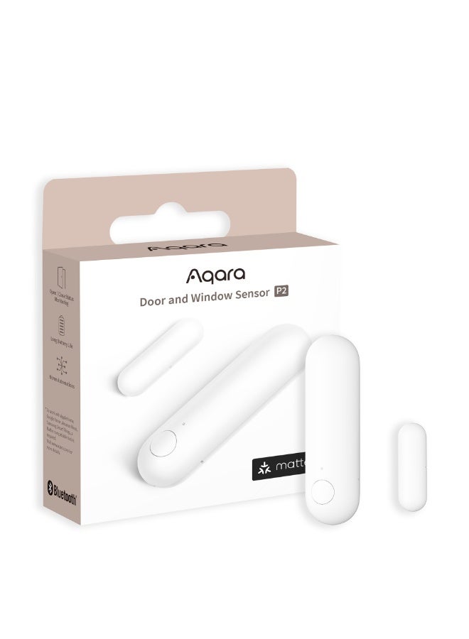 Aqara Door and Window Sensor P2 Global version, Matter Over Thread, Requires Thread Border Router, Contact Sensor with Remote Alarm and Local Automation, Supports Apple Home, Google Home, Alexa - Image 1