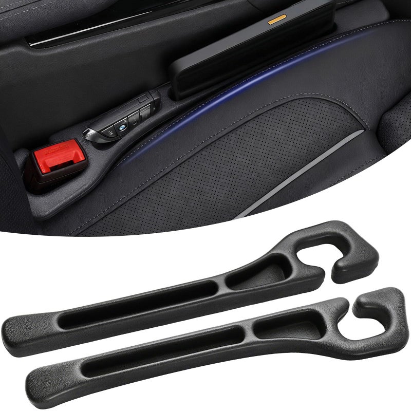 fccairms 2PCS Car Seat Gapster Car Seat Gap Filler for Filling Gaps Between Consoles No Drop Seat Guard with Storage Slot Black - Image 3