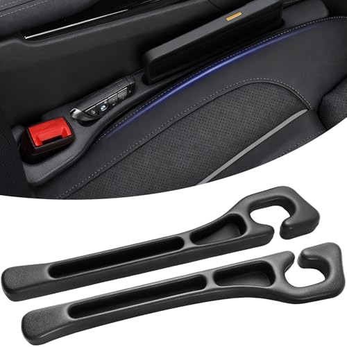 fccairms 2PCS Car Seat Gapster Car Seat Gap Filler for Filling Gaps Between Consoles No Drop Seat Guard with Storage Slot Black - Image 1