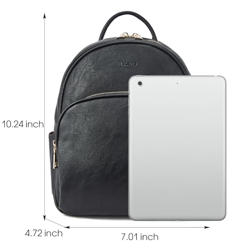 Telena Small Backpack Purse for Women Cute Mini Leather Travel Shoulder Bags Black - Image 3