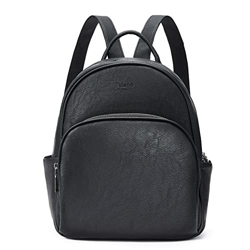 Telena Small Backpack Purse for Women Cute Mini Leather Travel Shoulder Bags Black - Image 1