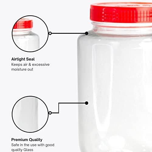 CROCO JAR Glass Storage Jars - Set of 12, 500ml Round Airtight Containers with Red Lids – Ideal for Kitchen Organization, Pantry, and Food Storage - Image 5