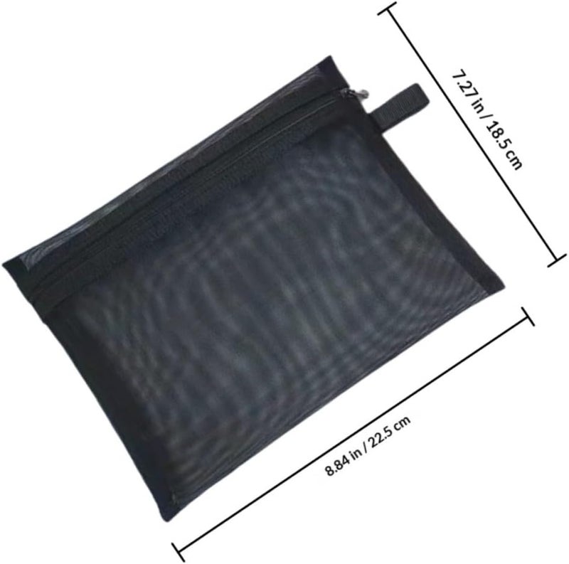3pcs Mesh Zipper Makeup Bag Set Large Medium Small Portable Travel Organizer Pouches for Women Toiletry and Skincare Storage - Image 2