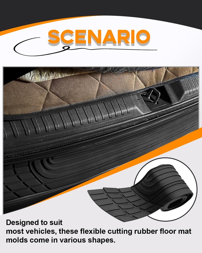 LTDCVTR Car Rear Bumper Protector, 41" x 3.4" Universal Anti-Scratch Rear Bumper Guard for Cars/SUV, Black Heavy Duty Rubber Back Bumper Protector Trunk Automotive Exterior Accessories - Image 2