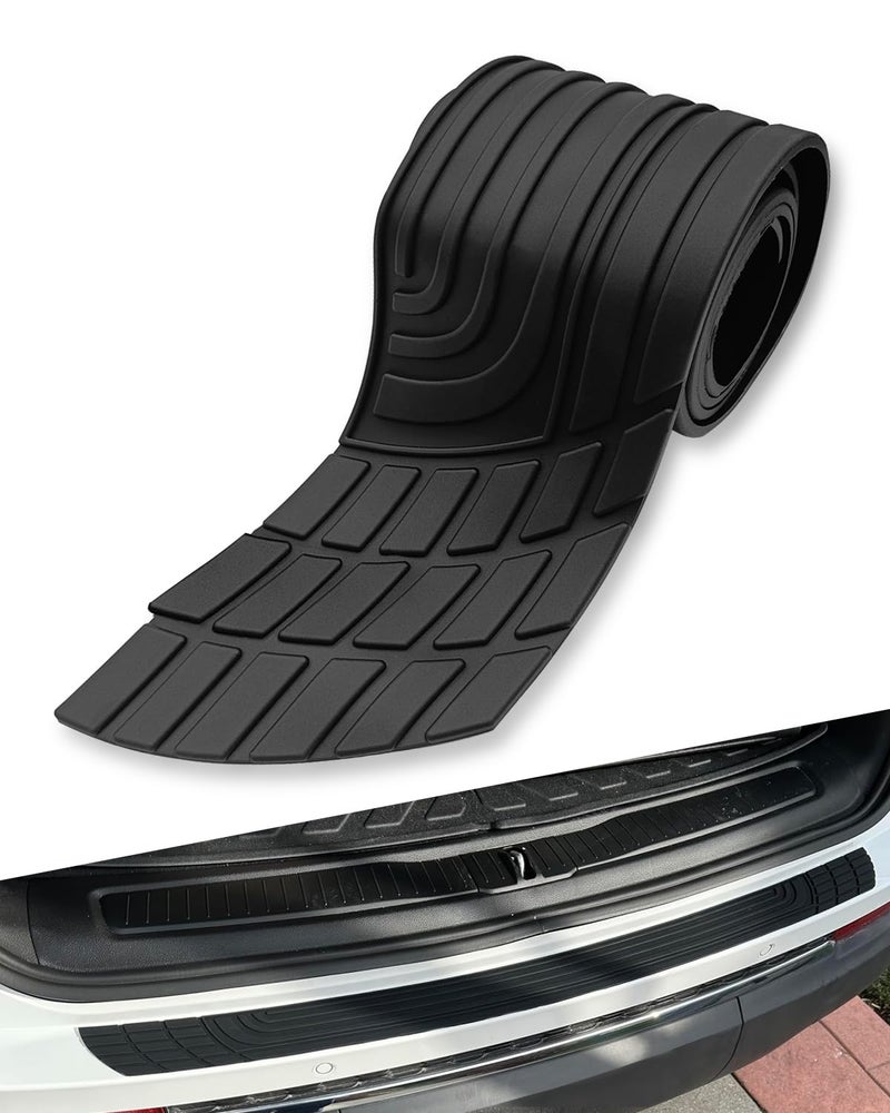 LTDCVTR Car Rear Bumper Protector, 41" x 3.4" Universal Anti-Scratch Rear Bumper Guard for Cars/SUV, Black Heavy Duty Rubber Back Bumper Protector Trunk Automotive Exterior Accessories - Image 1