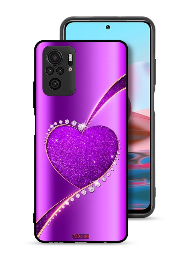 Tolwak Xiaomi Redmi Note 10S Protective Case Cover Glitter Heart - Image 1