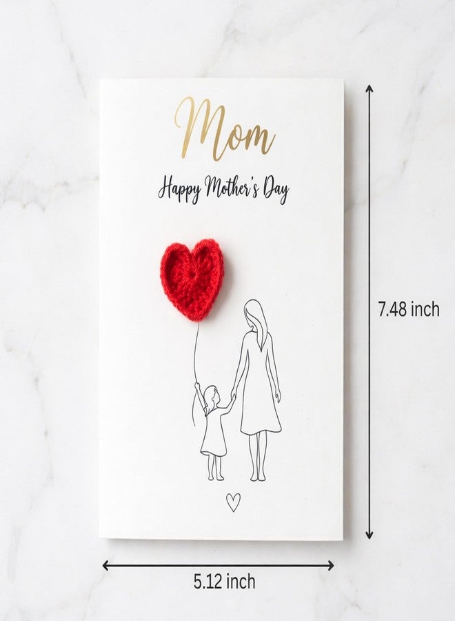 Musemory Mother’s Day Card for Mom – 3D Heart Handmade Design, Cute Mom Greeting Card, Mother Daughter Love Card, Happy Mother’s Day, Blank Inside with Envelope, Gift from Daughter - Image 2