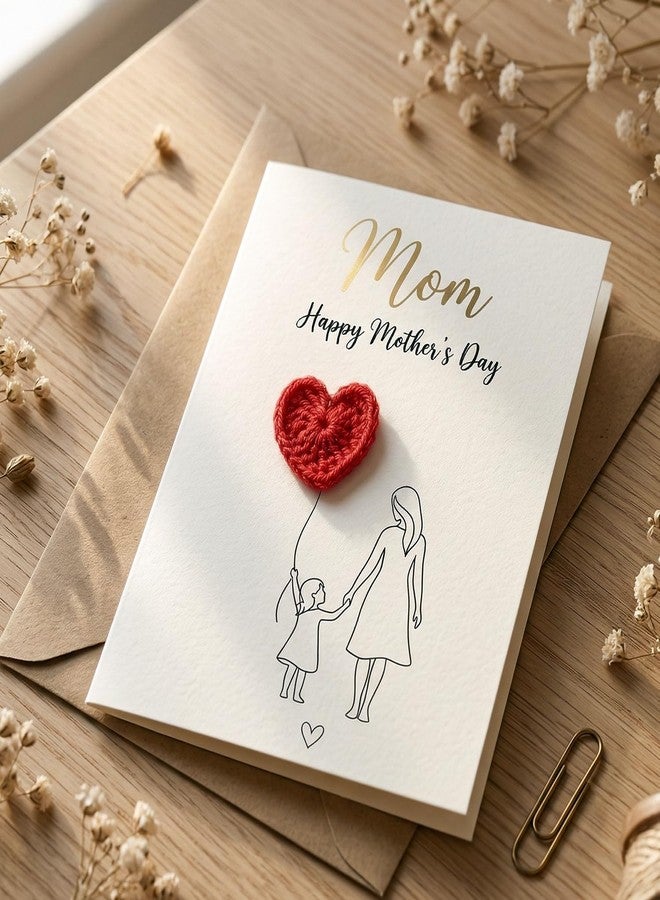 Musemory Mother’s Day Card for Mom – 3D Heart Handmade Design, Cute Mom Greeting Card, Mother Daughter Love Card, Happy Mother’s Day, Blank Inside with Envelope, Gift from Daughter - Image 5