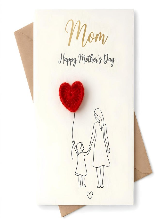 Musemory Mother’s Day Card for Mom – 3D Heart Handmade Design, Cute Mom Greeting Card, Mother Daughter Love Card, Happy Mother’s Day, Blank Inside with Envelope, Gift from Daughter - Image 1