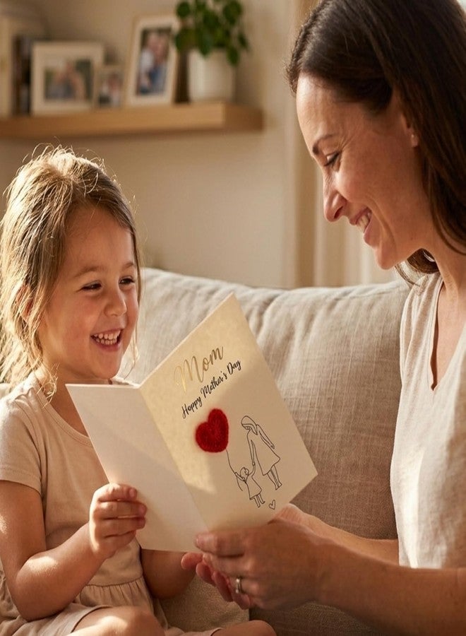 Musemory Mother’s Day Card for Mom – 3D Heart Handmade Design, Cute Mom Greeting Card, Mother Daughter Love Card, Happy Mother’s Day, Blank Inside with Envelope, Gift from Daughter - Image 3