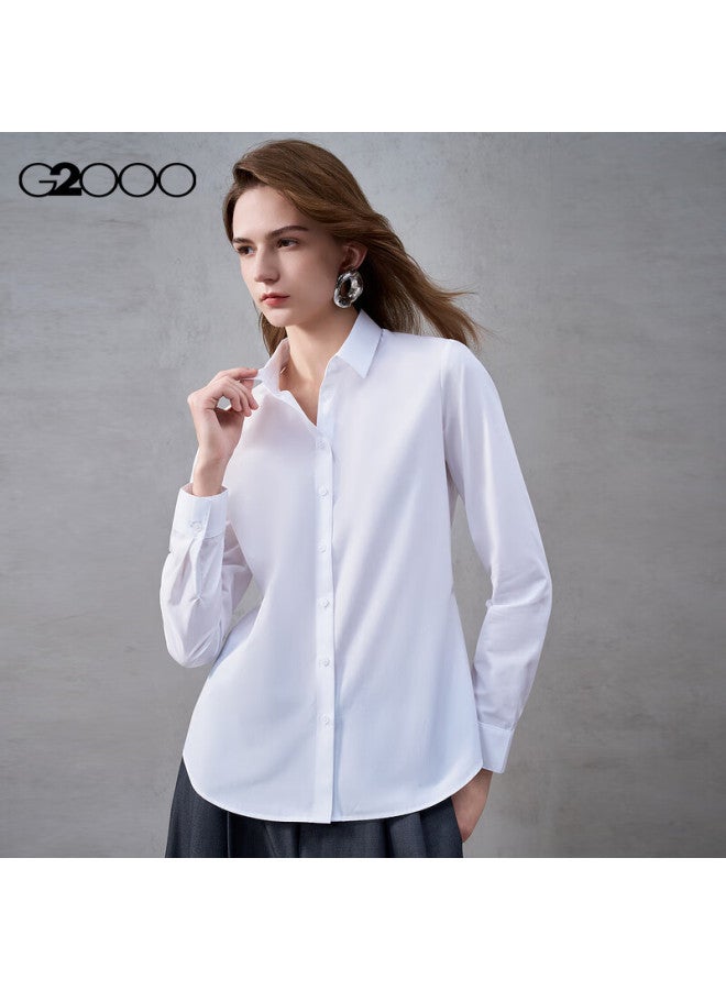 G2000 Women's Autumn Winter Commuter Long Sleeve Shirt With Tie Delivery/cotton Blend/mall Same Style - Image 1