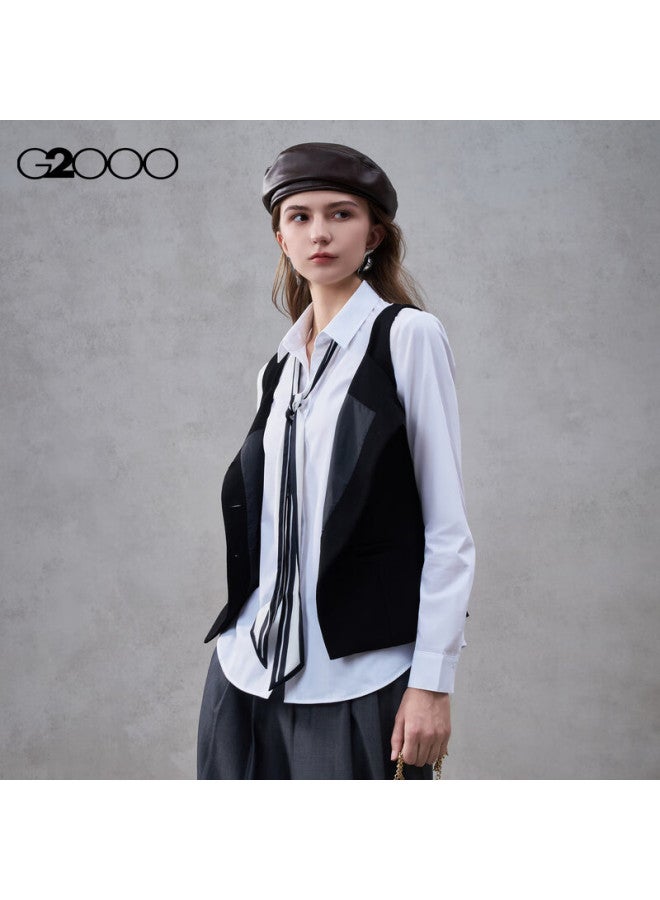 G2000 Women's Autumn Winter Commuter Long Sleeve Shirt With Tie Delivery/cotton Blend/mall Same Style - Image 2
