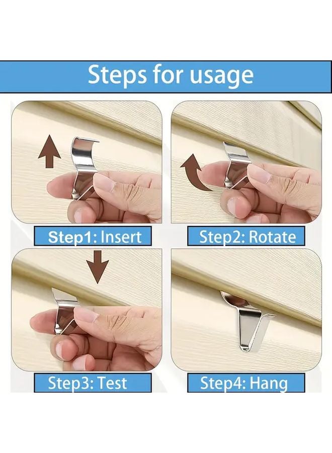 24 Pack Heavy Duty Stainless Steel Siding Hooks No Hole Needed Outdoor Hanging - Image 3