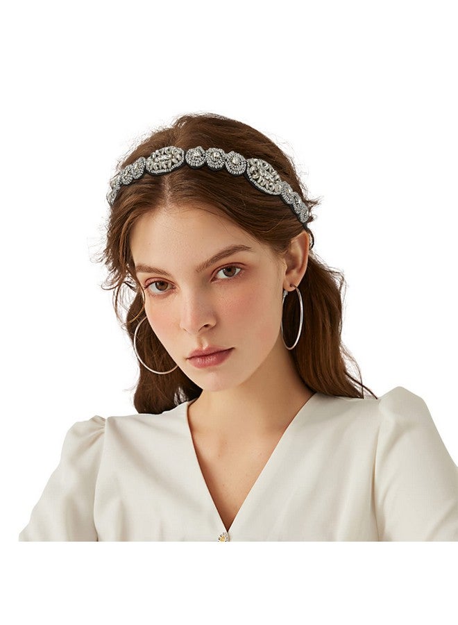AMCAMI 5 Pcs Beaded Headband, Crystal Sparkly Hairbands for Women, Elastic Headbands with Pearls & Rhinestones, Hair Accessories for Women & Girls - Image 5