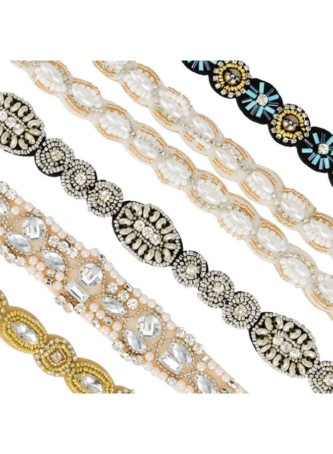 AMCAMI 5 Pcs Beaded Headband, Crystal Sparkly Hairbands for Women, Elastic Headbands with Pearls & Rhinestones, Hair Accessories for Women & Girls - Image 4