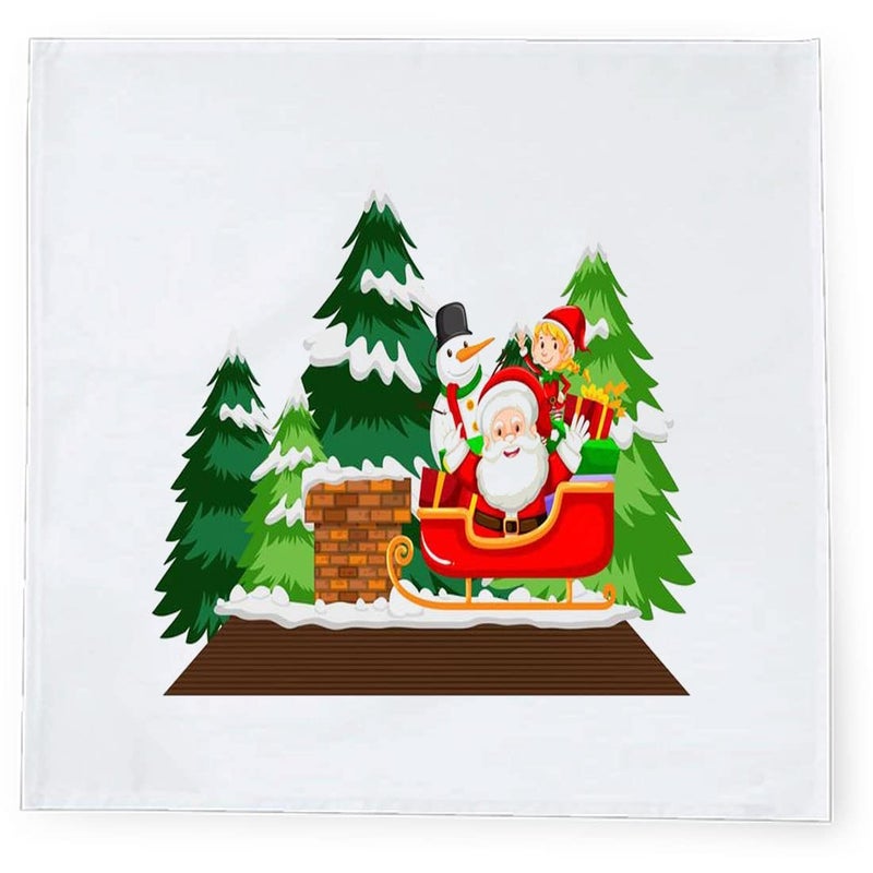 Khakee مناديل طاولة حرير بموضوع عيد الميلاد 6 قطع 10x10 لتزيين عيد الميلاد زينة عيد الميلاد هدية عيد الميلاد xmas21794 - Image 3