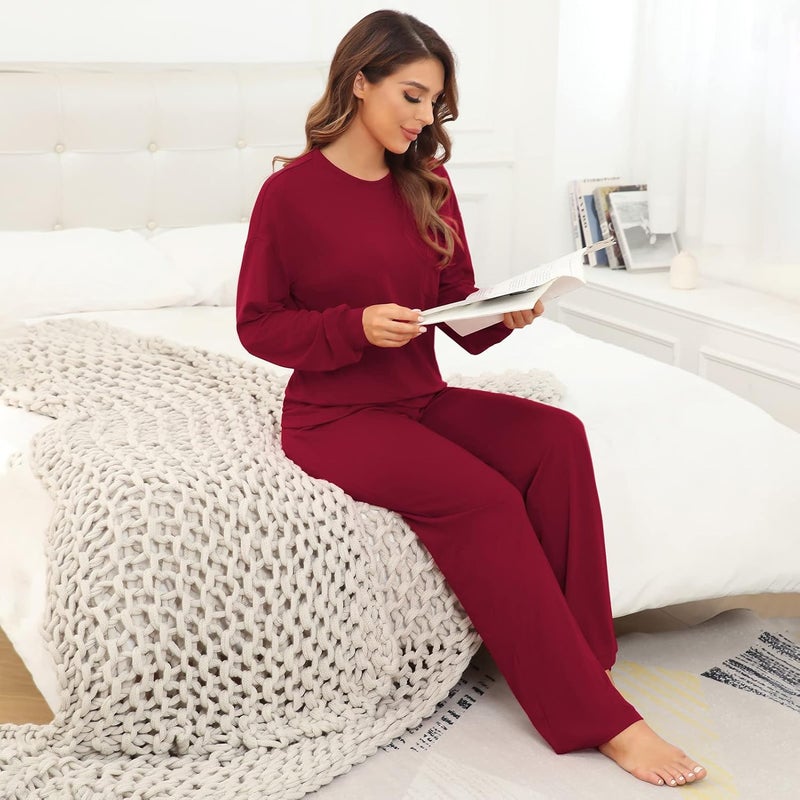 klarako Women's Pajama set Long sleeve soft Sleepwear Nightwear Loungewear PJ sets with Pocket - Image 1