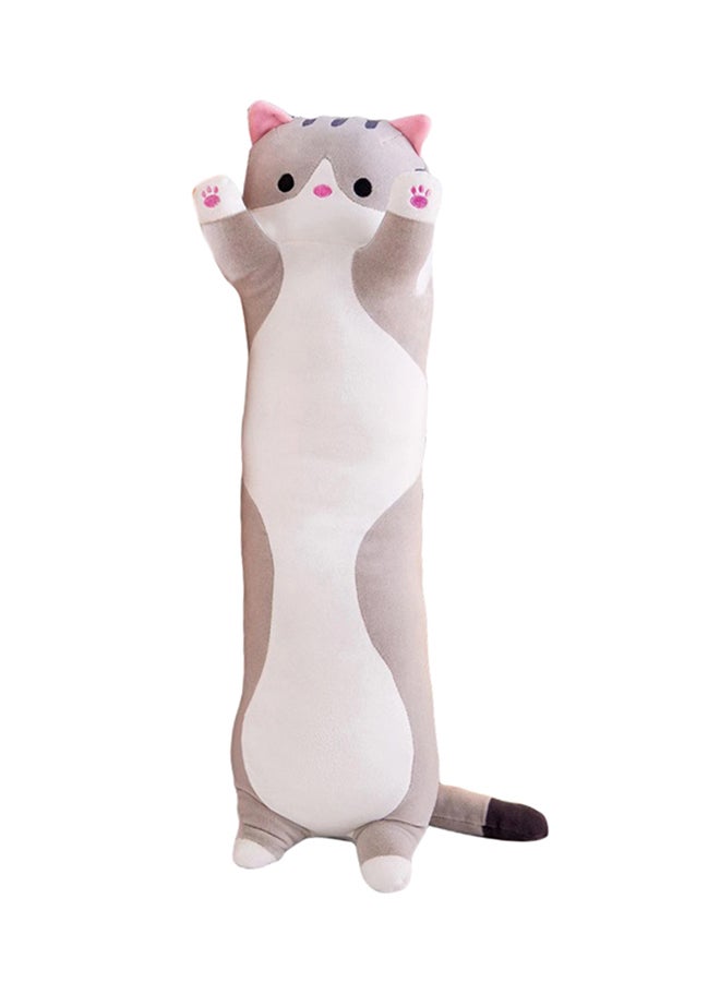 Loquat Cat Shaped Plush Pillow Polyester Grey 30X15X20centimeter