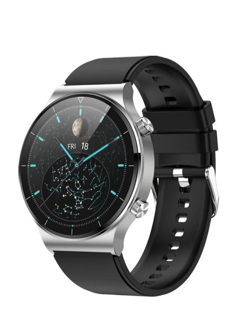 إيزي سو سوار ساعة ذكية بتصميم رياضي متعدد . أسود/فضي