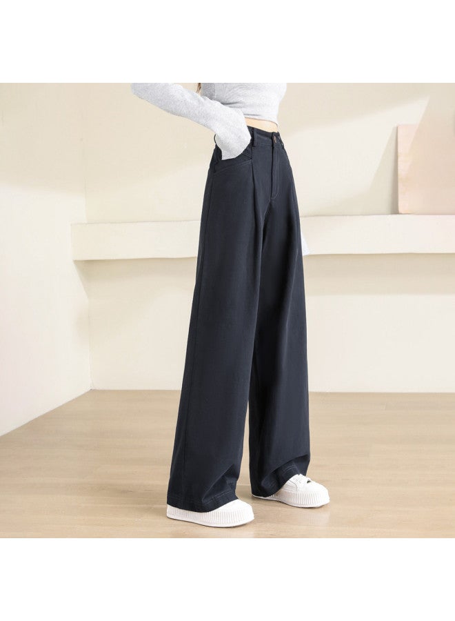 Hstyle سروال واسع بطول الأرضية بخصر مرتفع - سروال كاجوال فضفاض مع طيات عتيقة للنساء - Image 5