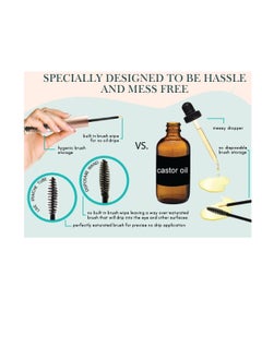 Live Fraiche USDA Organic Castor Oil - All Natural Cold Pressed Castor Oil Eyelash Growth Serum with Mascara Tube - Eyelash Conditioner Lash Boost Serum  - Image 4