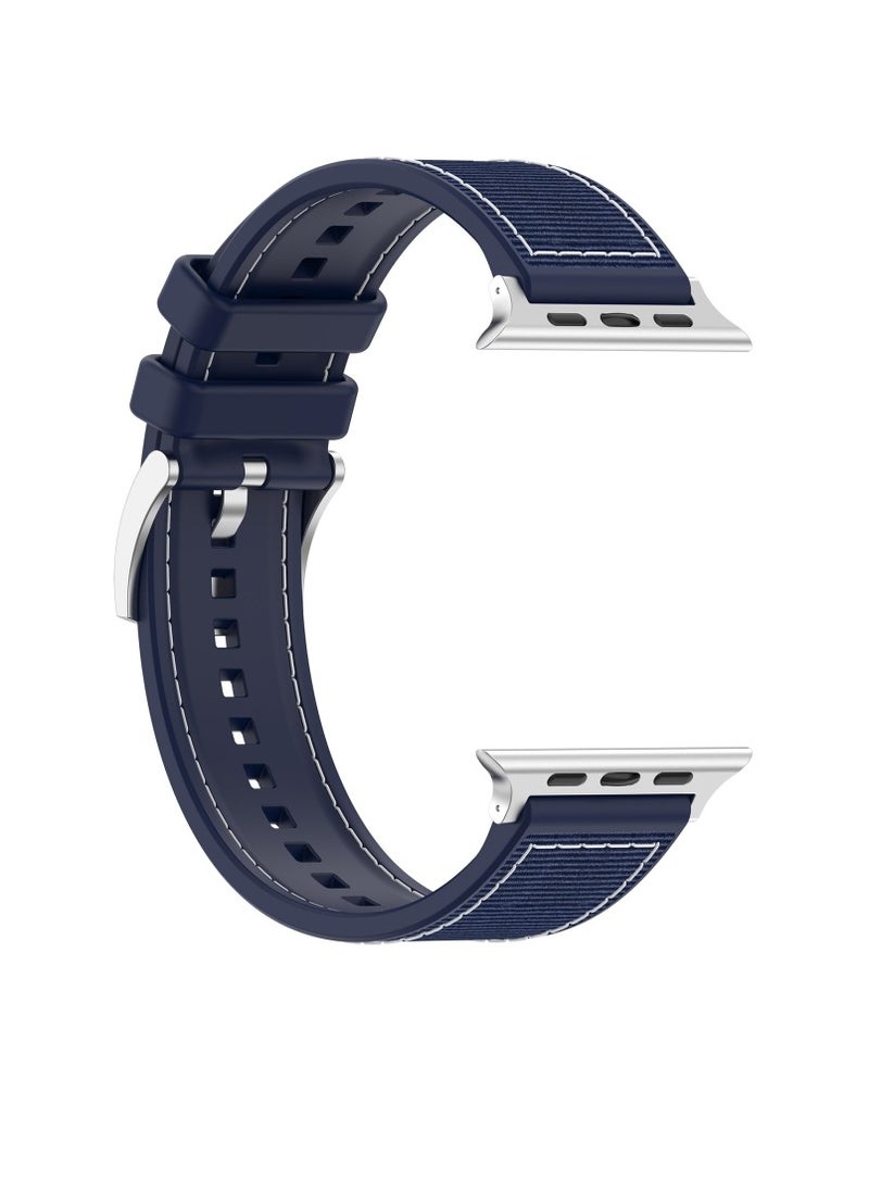Watch - Sport Silicone Nylon Band Designed for Apple Watch Band 49mm 46mm 45mm 44mm 42mm for Men Women, Waterproof Soft Replacement Strap for iWatch Ultra2 Ultra SE SE2 Series 10 9 8 7 6 5 4 3 2 1 Blue - Image 1
