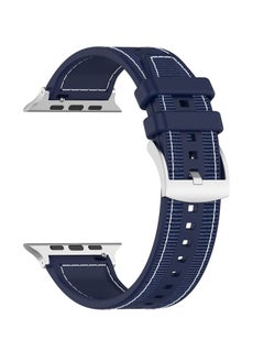 Watch Sport Silicone Nylon Band Designed for Apple Watch Band 49mm 46mm 45mm 44mm 42mm for Men Women, Waterproof Soft Replacement Strap for iWatch Ultra2 Ultra SE SE2 Series 10 9 8 7 6 5 4 3 2 1 Blue  - Image 3