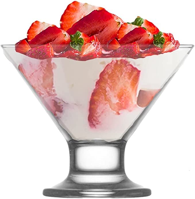 PrimeWorld Clear Footed Dessert Bowl-160ml Dishwasher Safe Clear Bowl for Salad, Dessert, Dips, Nut, Candy, Dishes, ice Cream | Perfect for Home, Restaurants and Wedding Parties (1)