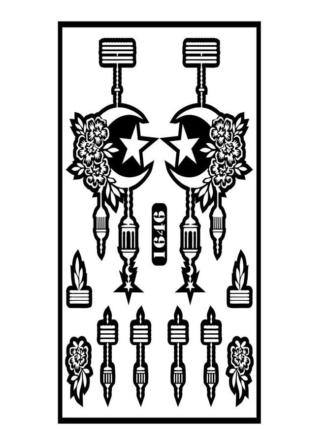 ORDERSHOCK Traditional Ramadan Eid Mehndi Stencil Sticker for Hands decor - Image 1