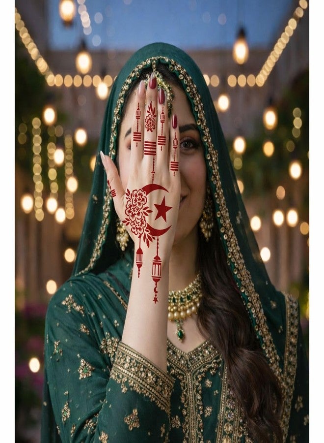 ORDERSHOCK Traditional Ramadan Eid Mehndi Stencil Sticker for Hands decor - Image 4