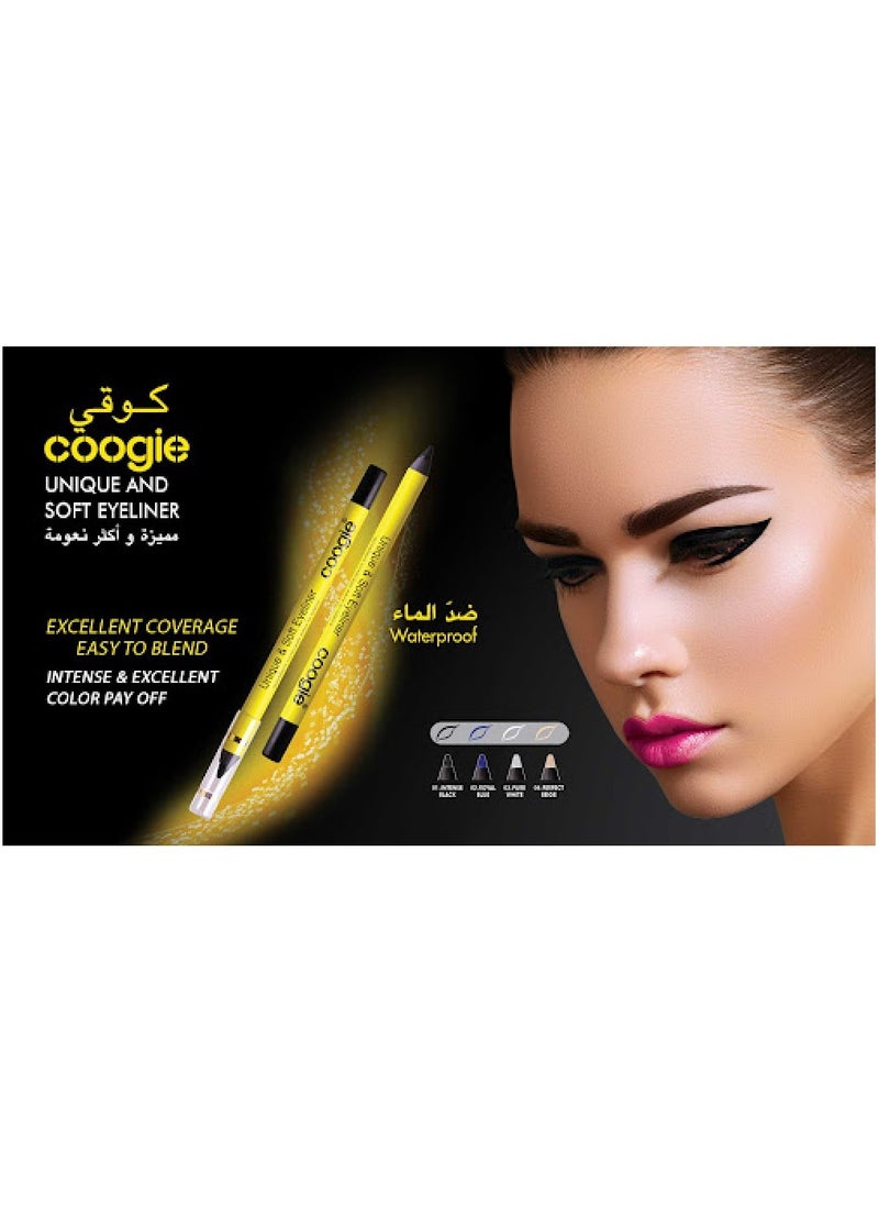 Coogie Unique And Soft Waterproof Eye Liner - 01 Intense Black
