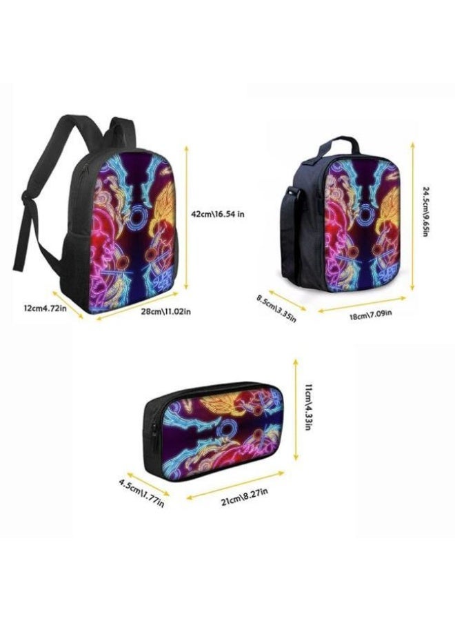 عام حقيبة الظهر المطبوعة الشائعة - مجموعة حقيبة الظهر المكونة من ثلاث قطع (يمكن استخدامها للطلاب والأطفال والأصدقاء للنزهات وتسلق الجبال وما إلى ذلك) - 16 - Image 3