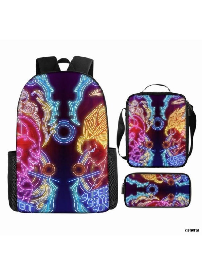عام حقيبة الظهر المطبوعة الشائعة - مجموعة حقيبة الظهر المكونة من ثلاث قطع (يمكن استخدامها للطلاب والأطفال والأصدقاء للنزهات وتسلق الجبال وما إلى ذلك) - 16 - Image 1