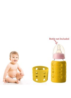 Safe-O-Kid Pack Of 1Silicone Baby Feeding Bottle Cover Sleeve Holder Insulated Protection All Bottle Types Small 60 Ml Yellow  - Image 3
