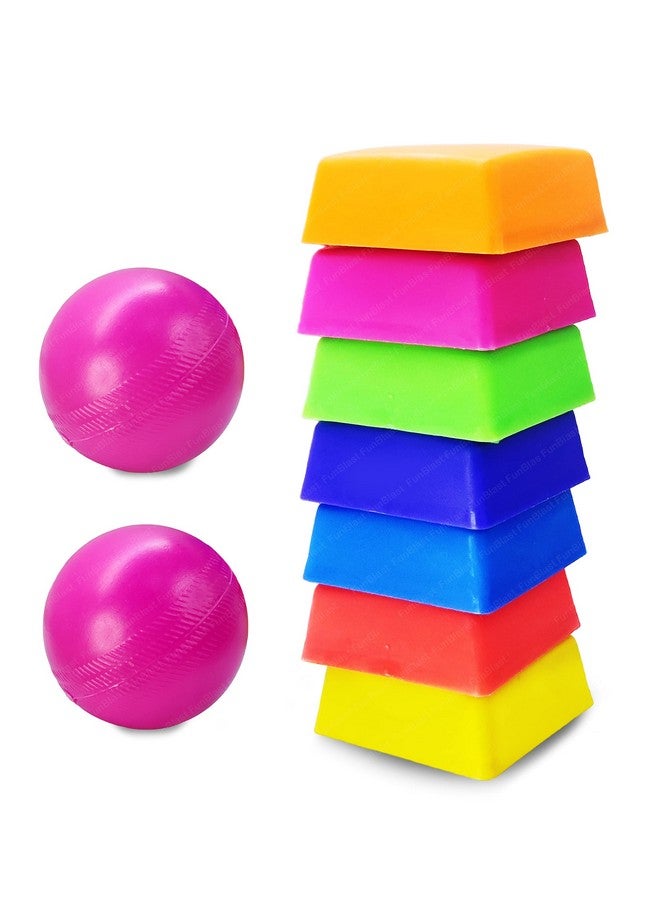 فنبلاست لعبة بيتو فان بلاست للأطفال - لاغوري، لعبة بيتو، ساتودييو، ألعاب تقليدية، تتضمن 7 بيتو بلاستيكية وكرتين، ألعاب خارجية وألعاب للأطفال من سن 3 سنوات فما فوق، أولاد وبنات - متعددة الألوان - Image 1