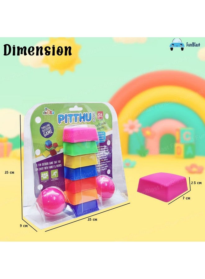 فنبلاست لعبة بيتو فان بلاست للأطفال - لاغوري، لعبة بيتو، ساتودييو، ألعاب تقليدية، تتضمن 7 بيتو بلاستيكية وكرتين، ألعاب خارجية وألعاب للأطفال من سن 3 سنوات فما فوق، أولاد وبنات - متعددة الألوان - Image 2