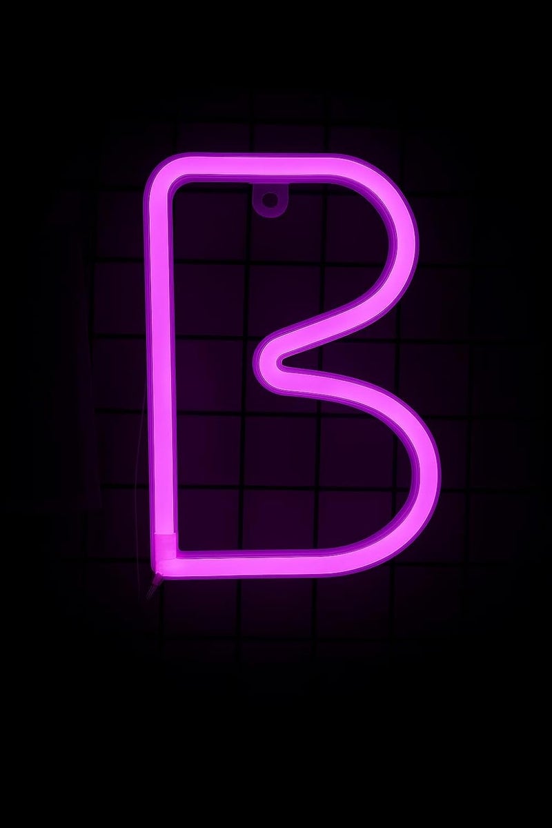 Horoof Home Pink Neon Letter B LED Wall Light - Image 1