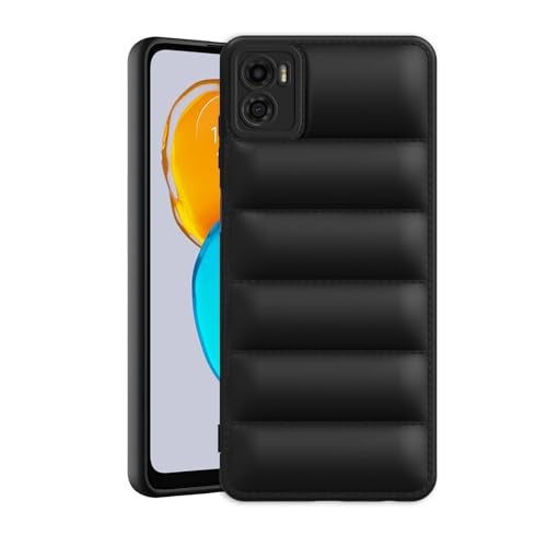 Plus Puffer Case Camera Protection Soft Back Cover for Motorola Moto E32 | Motorola Moto E22s - Black - Image 1