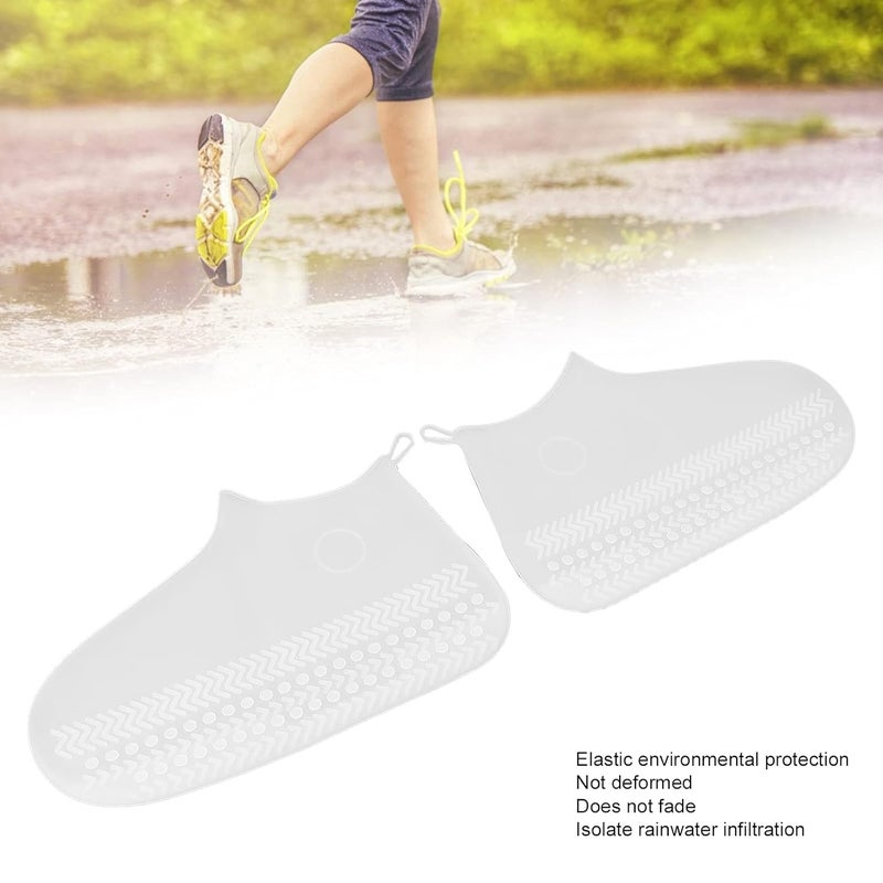 klarako Waterproof Shoes Cover, Rain Snow Boots Non-slip Shoes Cover Women Men Reusable Sole Overshoes Protectors for Outdoor Cycling Travel for Men Women Kids(M) - Image 2