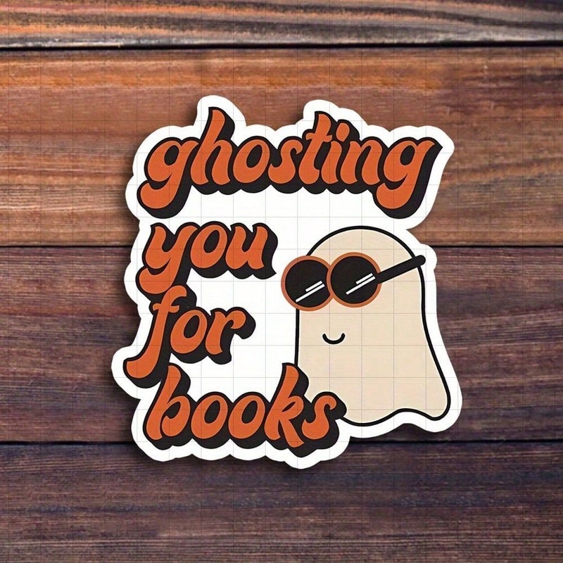 Funny Retro Bookish Ghosting Decal Sticker 3 Inch for Laptop Decor Gift - Image 1