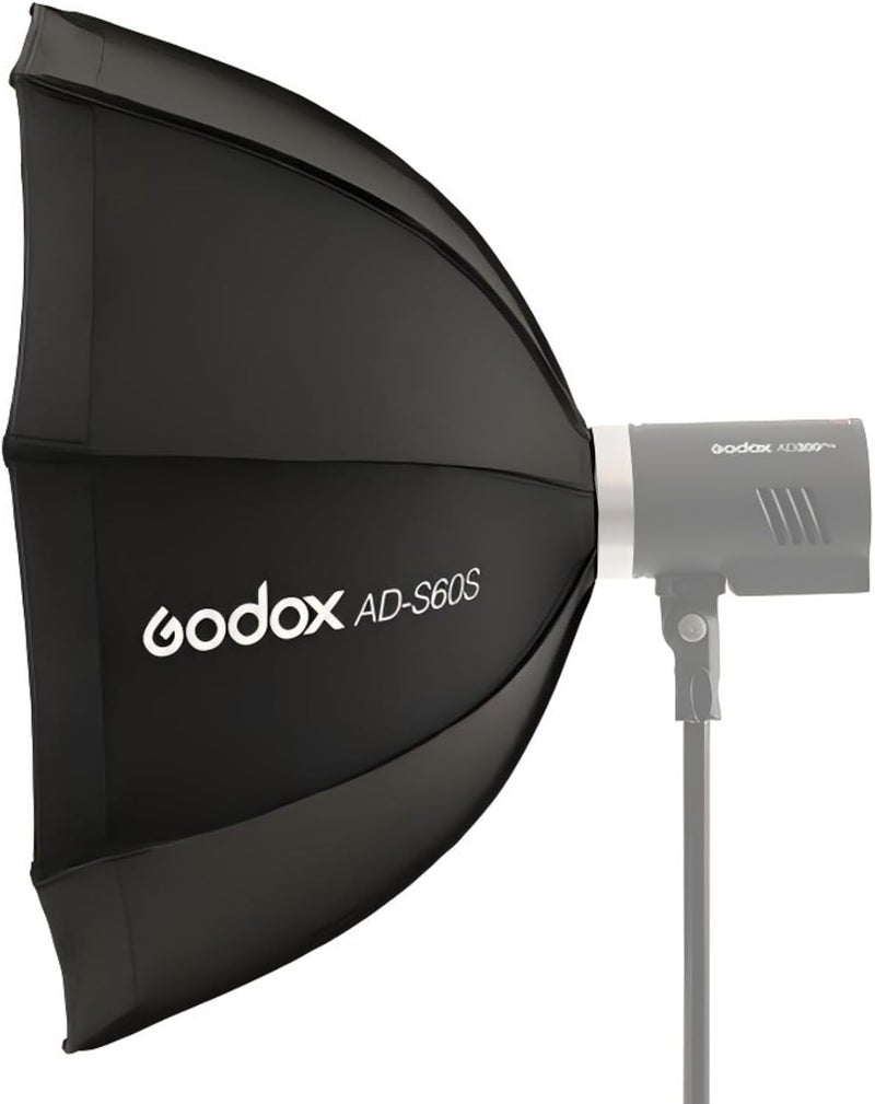 جودوكس AD-S60S 23.6 بوصة/60 سم صندوق إضاءة ناعم مثمن للاستوديو مع حامل سبيدلايت وفلاش سريع مع شبكة وحقيبة حمل متوافق مع ضوء ML60 وAD300Pro لتصوير البورتريه - Image 3