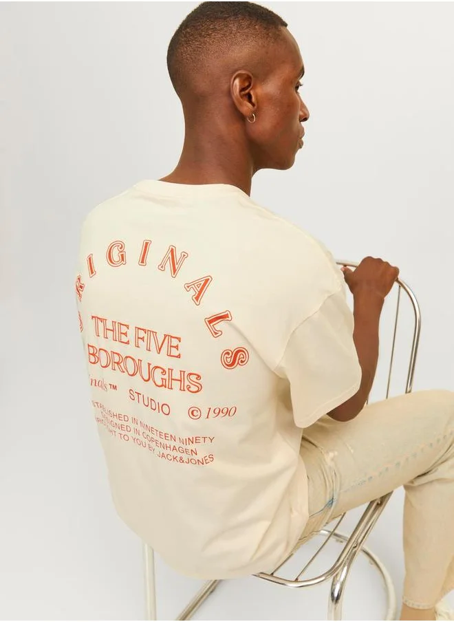 جاك اند جونز Brooklyn Back Print Crew Neck T-Shirt