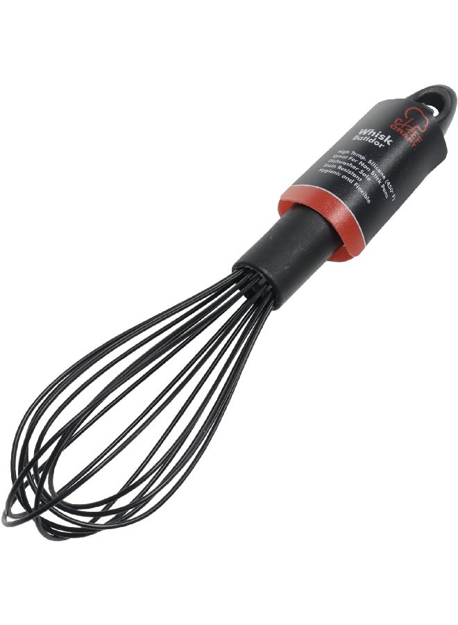 Chef Craft Premium Dishwasher Safe Silicone Wire Cooking Whisk Black 10.5inch 13672 - Image 2
