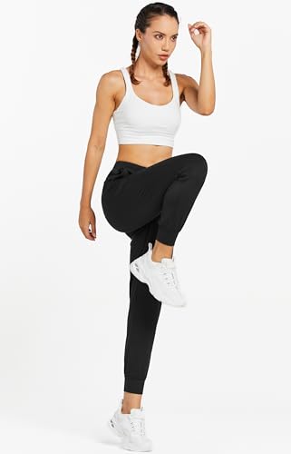 Libin Women's Joggers Pants Athletic Sweatpants with Pockets Running Tapered Casual Pants for Workout,Lounge,Dance,Black S - Image 4