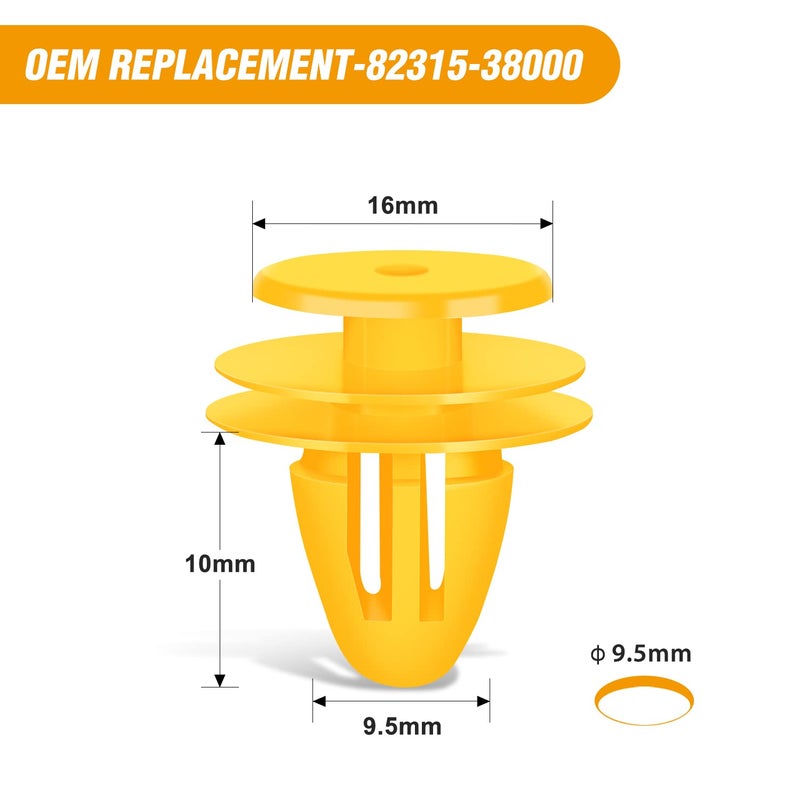 GOOACC 50Pcs 9.5mm Hole Door Trim Panel Retainer Clips Compatible with Hyundai 82315-38000 Accent Azera Elantra Equus Santa Fe Sonata Tucson Veloster GM 94530565 Gulf climate upgraded quality - Image 2