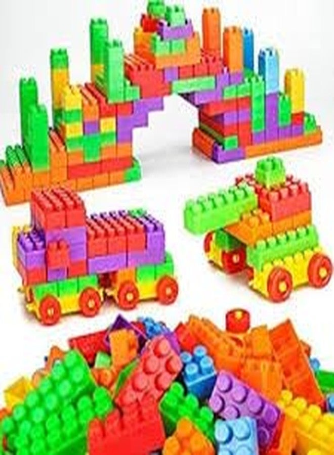 HARPATI 100+ Most Economical Medium Size Blocks Smart Activity Fun and Learning Train Blocks for Kids, Building Blocks for Kids Best Gift Toy (100Pcs Tetris Blocks),Multicolor - Image 2
